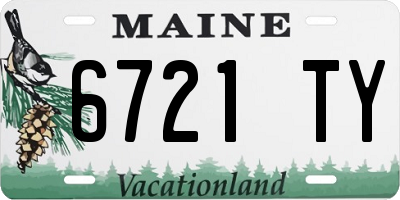 ME license plate 6721TY