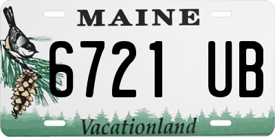 ME license plate 6721UB