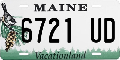 ME license plate 6721UD