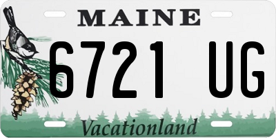 ME license plate 6721UG