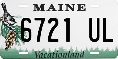 ME license plate 6721UL