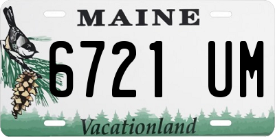 ME license plate 6721UM