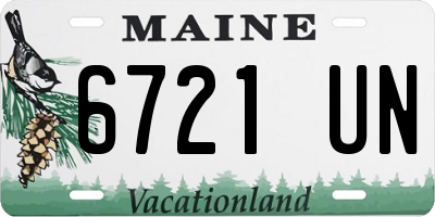 ME license plate 6721UN