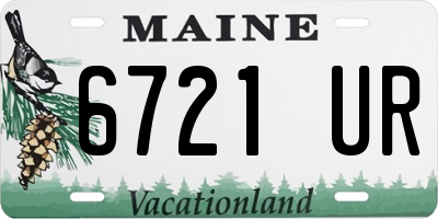 ME license plate 6721UR