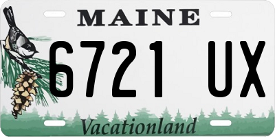 ME license plate 6721UX