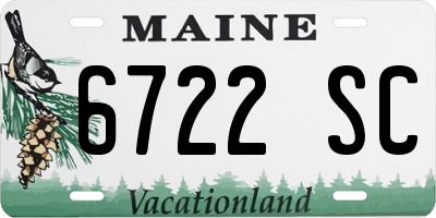 ME license plate 6722SC