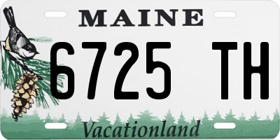 ME license plate 6725TH