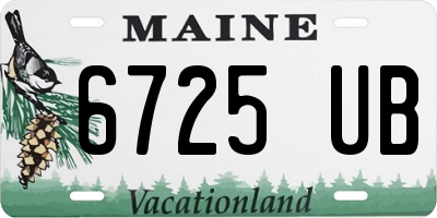 ME license plate 6725UB
