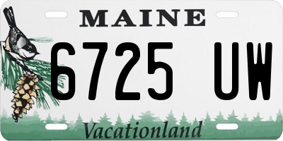 ME license plate 6725UW