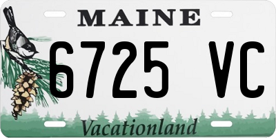 ME license plate 6725VC