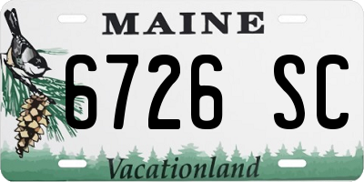 ME license plate 6726SC