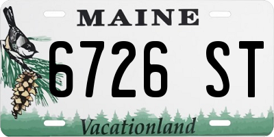 ME license plate 6726ST