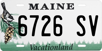 ME license plate 6726SV