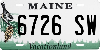 ME license plate 6726SW