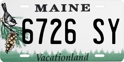 ME license plate 6726SY
