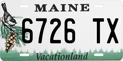 ME license plate 6726TX