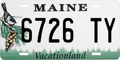 ME license plate 6726TY