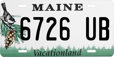 ME license plate 6726UB