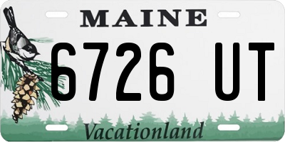 ME license plate 6726UT