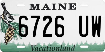 ME license plate 6726UW