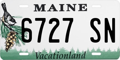 ME license plate 6727SN