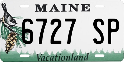 ME license plate 6727SP