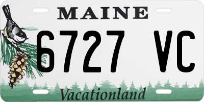 ME license plate 6727VC
