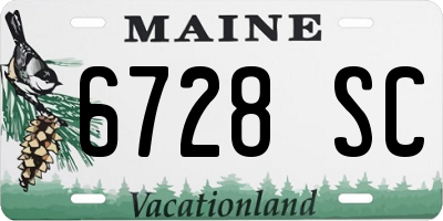 ME license plate 6728SC