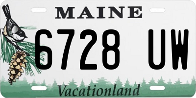 ME license plate 6728UW