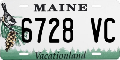 ME license plate 6728VC