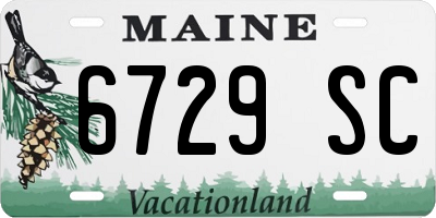 ME license plate 6729SC