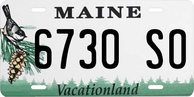 ME license plate 6730SO