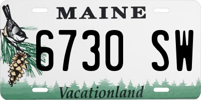 ME license plate 6730SW