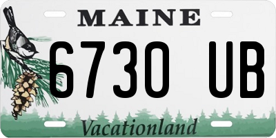 ME license plate 6730UB