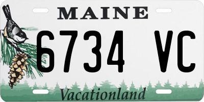 ME license plate 6734VC