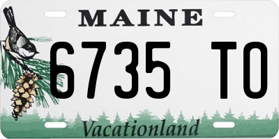ME license plate 6735TO