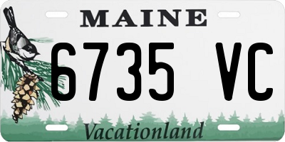 ME license plate 6735VC