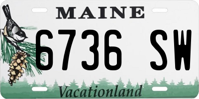 ME license plate 6736SW