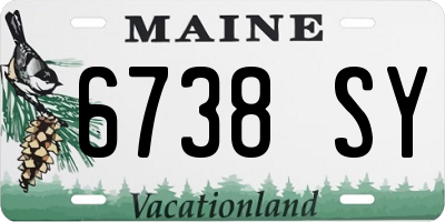 ME license plate 6738SY