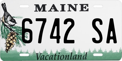 ME license plate 6742SA