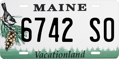 ME license plate 6742SO