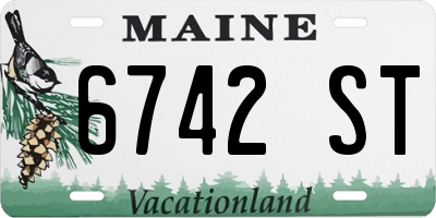 ME license plate 6742ST