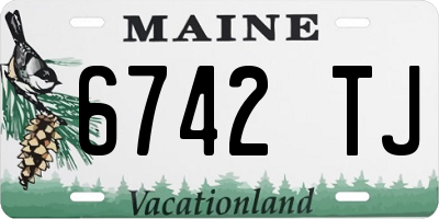 ME license plate 6742TJ