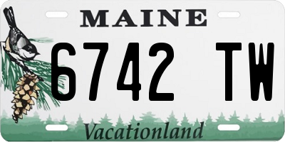 ME license plate 6742TW