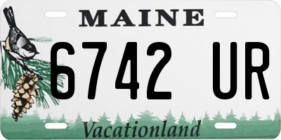 ME license plate 6742UR