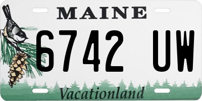 ME license plate 6742UW