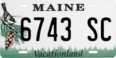 ME license plate 6743SC