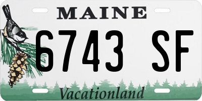 ME license plate 6743SF