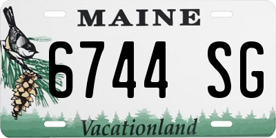 ME license plate 6744SG