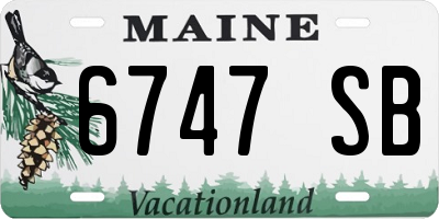 ME license plate 6747SB